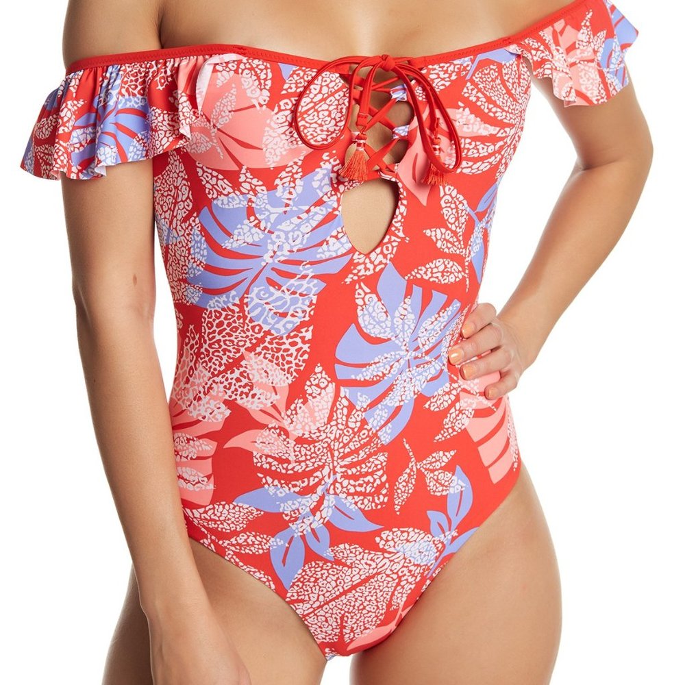 Red Carter One Piece Swimsuit (NEW W TAGS) (Sz: M)